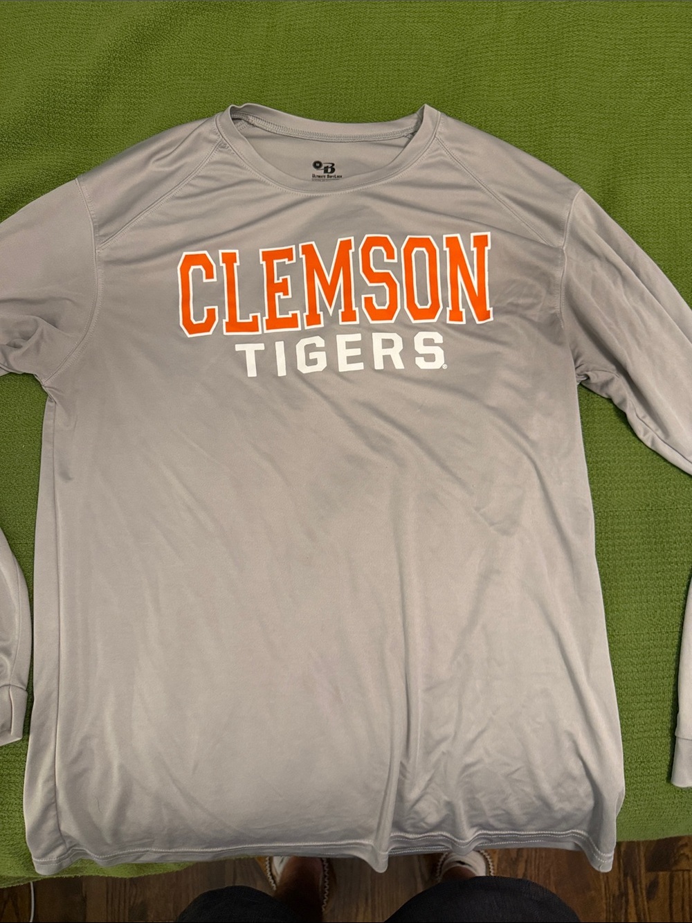 Clemson Tigers Long Sleeve Performance Shirt - Gray/Orange